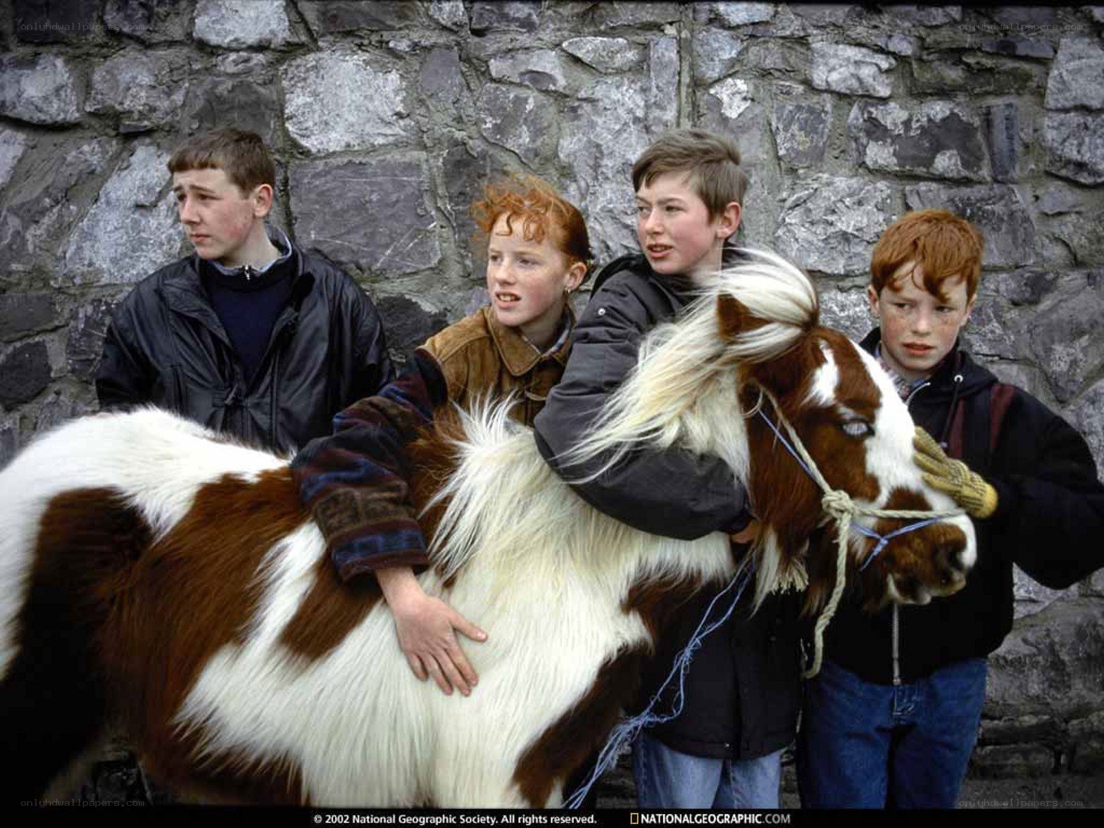 Children with a pony