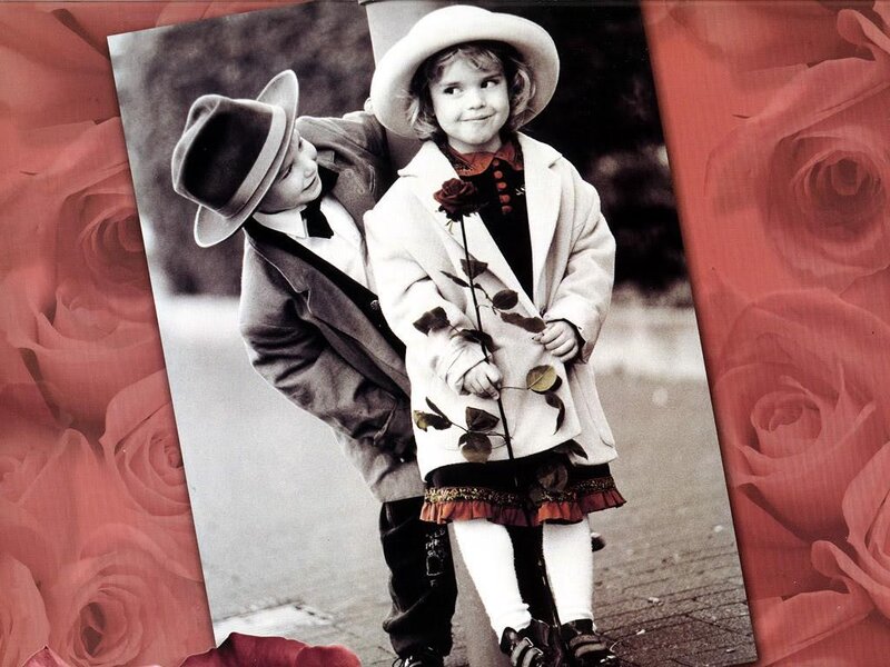 Children with a rose