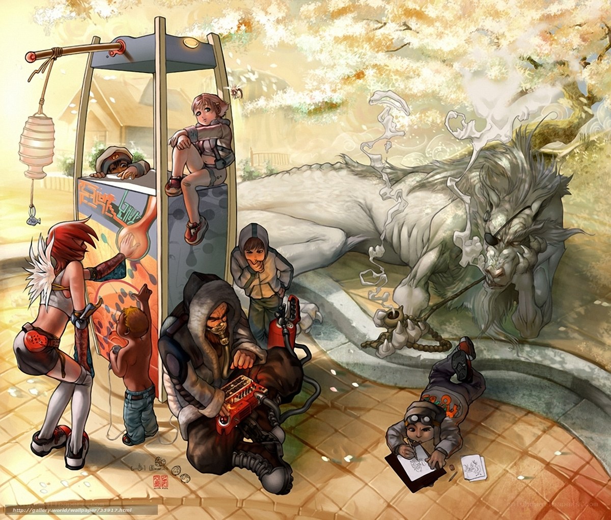 Children with a sleeping dragon