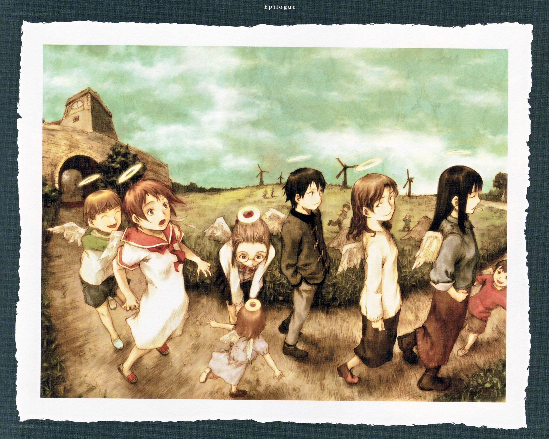 Children with angel wings