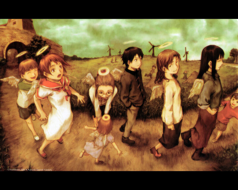 Children with Angel Wings — Green