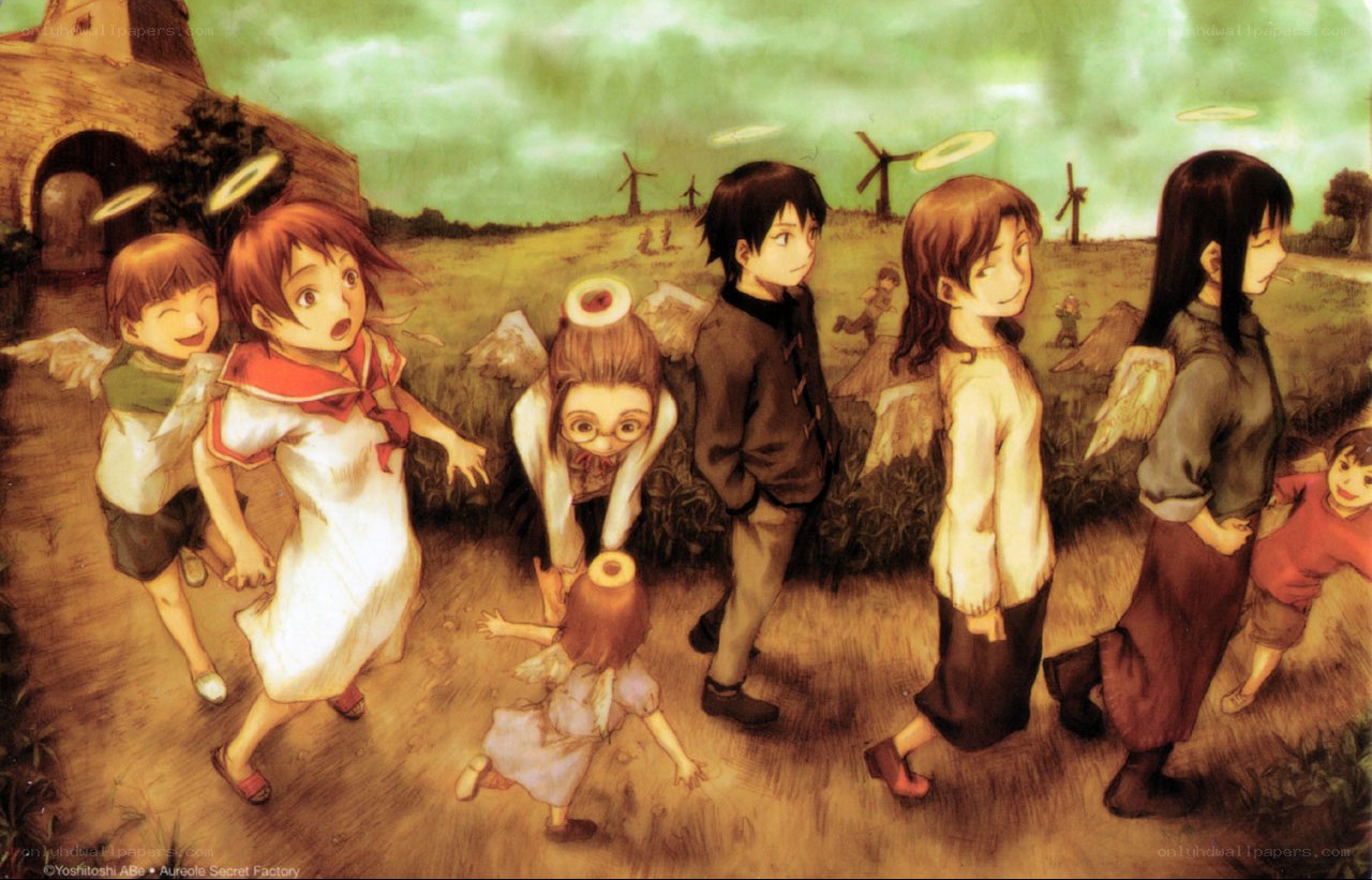 children with angel wings