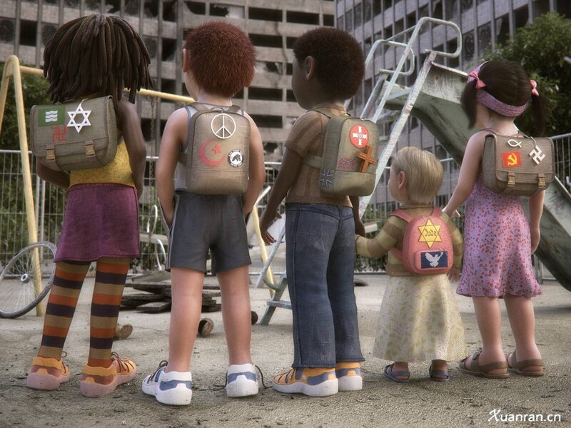Children with Backpacks