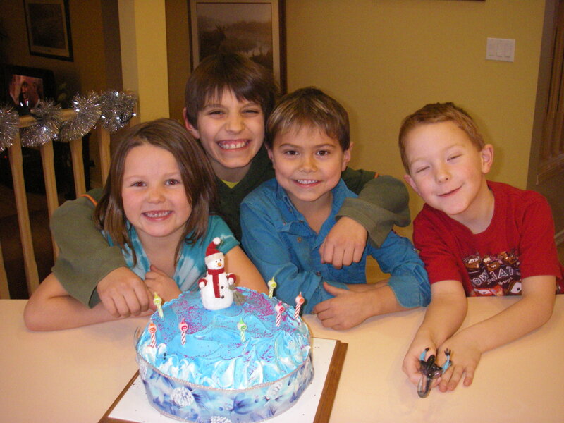 Children with Birthday Cake