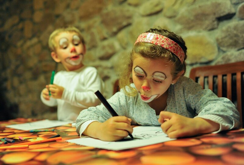 Children with Clown Makeup