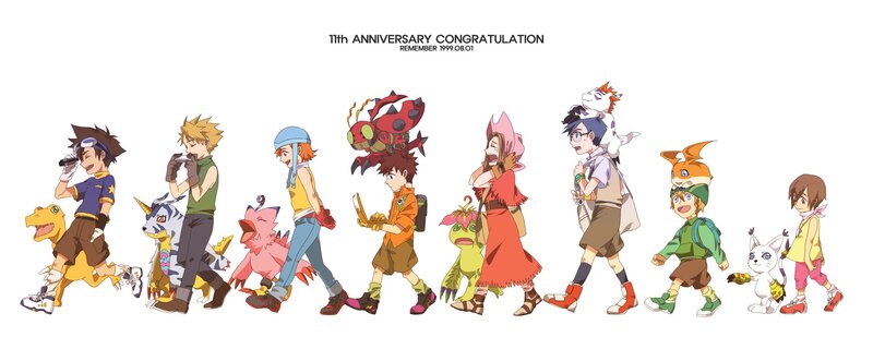 Children with Digimon — White