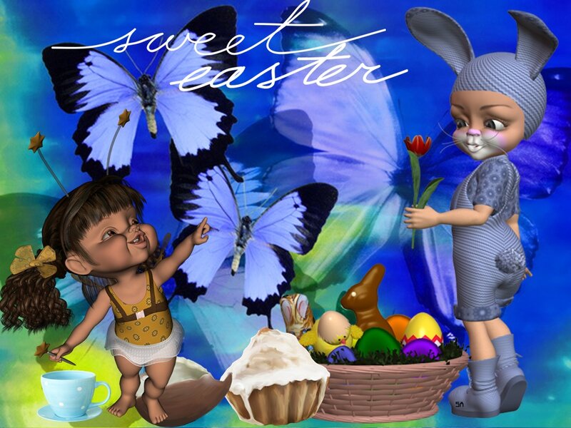 Children with Easter Basket