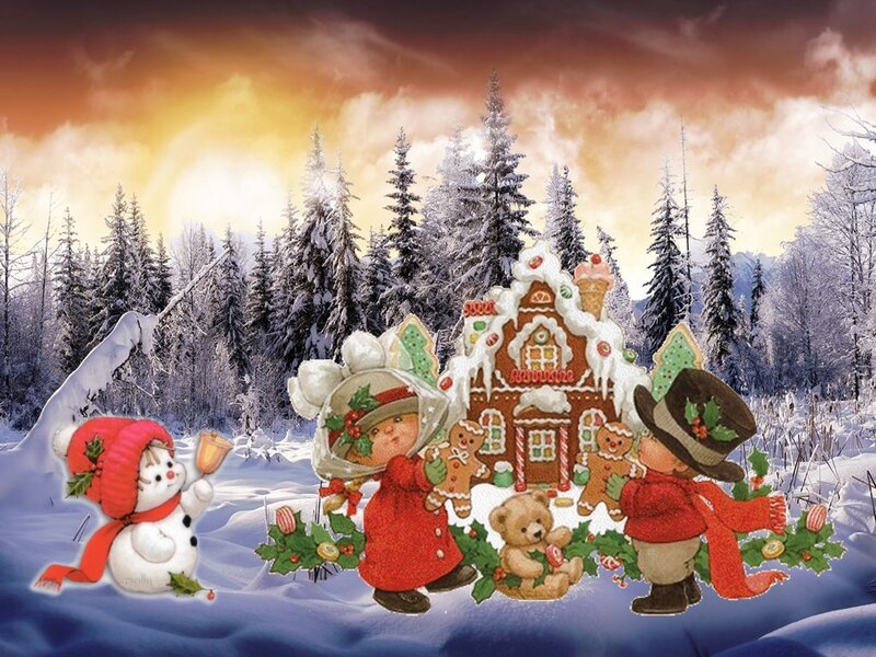 Children with Gingerbread House