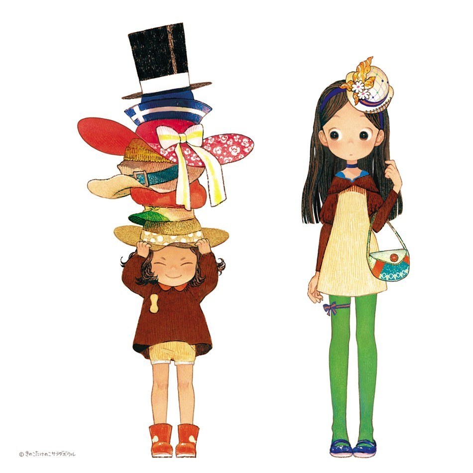 Children with hats and accessories