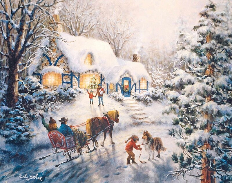 Children with Horse-drawn Sleigh