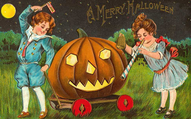 Children with Jack-o'-lantern