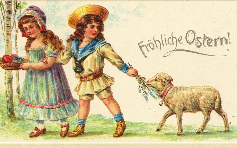 Children with Lamb — Blue