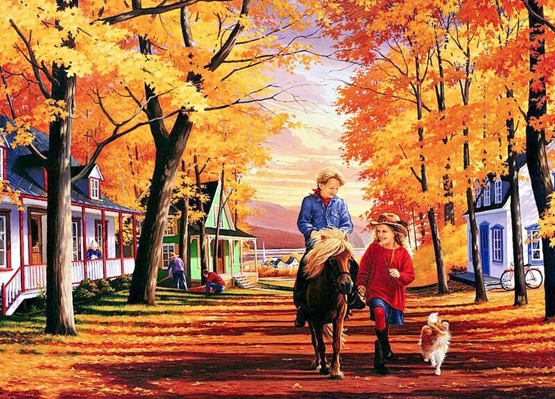 Children with Pony and Dog