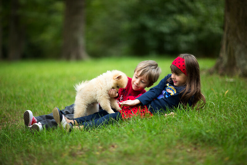 Children with Puppy