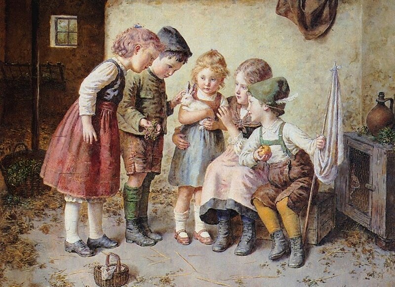 Children with Rabbit