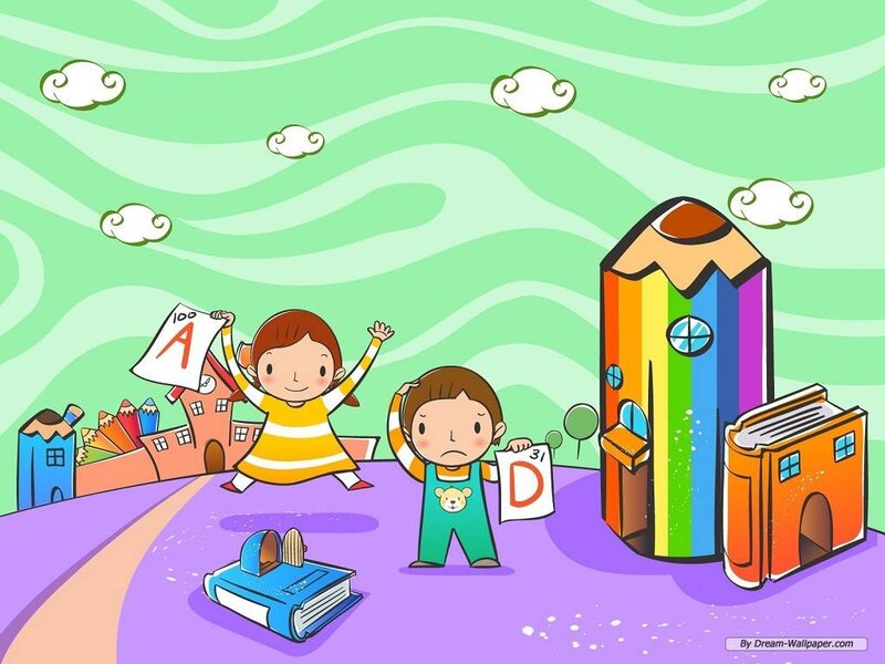 Children with School Papers