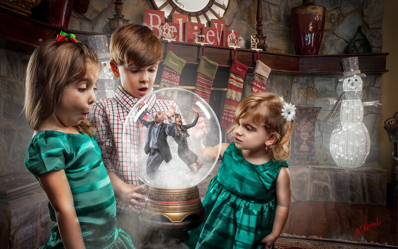 Children with Snow Globe