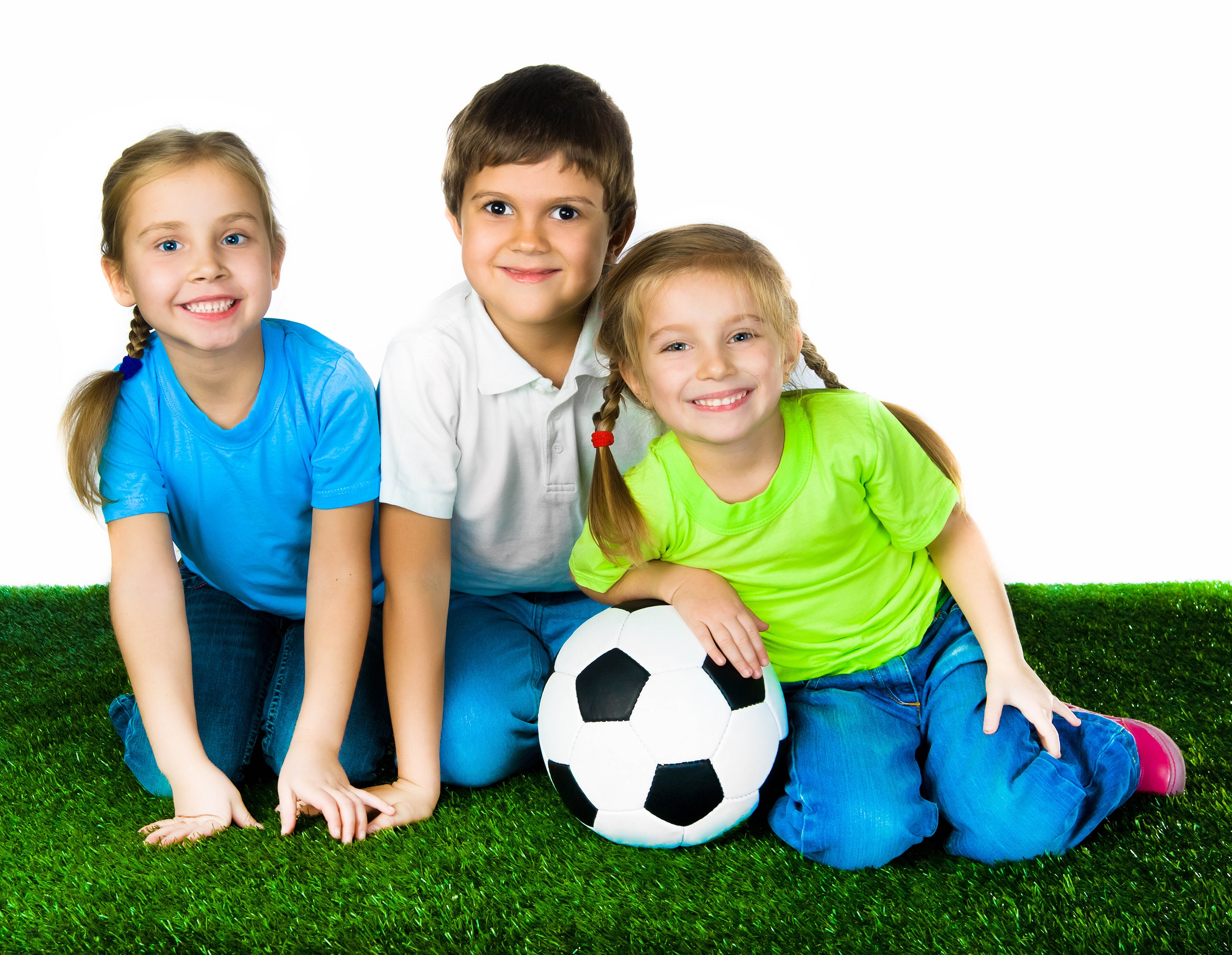 children with soccer ball