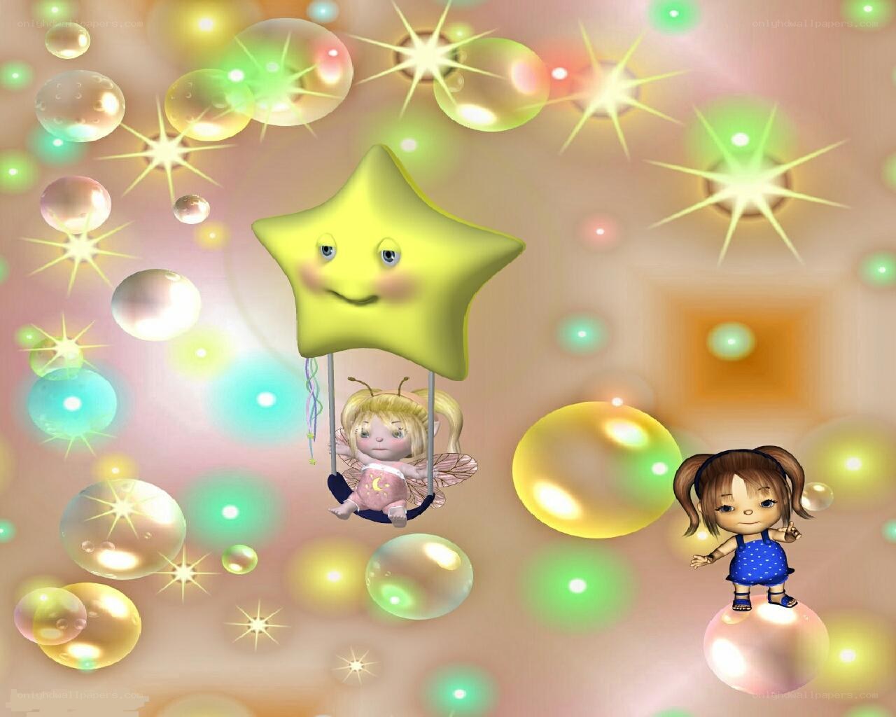 children with star and bubbles