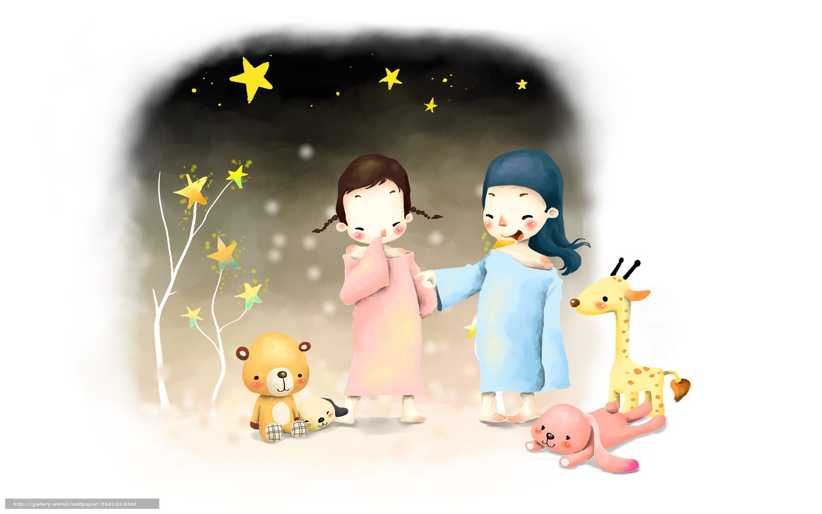 children with stuffed animals