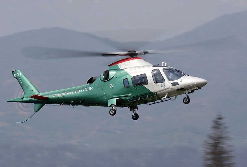 Chilean Carabineros helicopter in flight