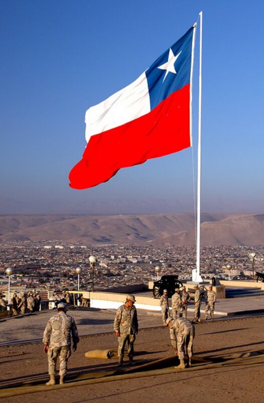 Chilean flag at military base