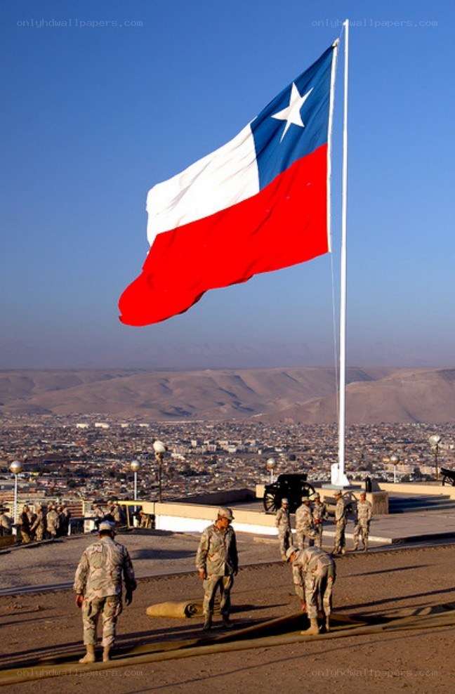 Chilean flag at military base