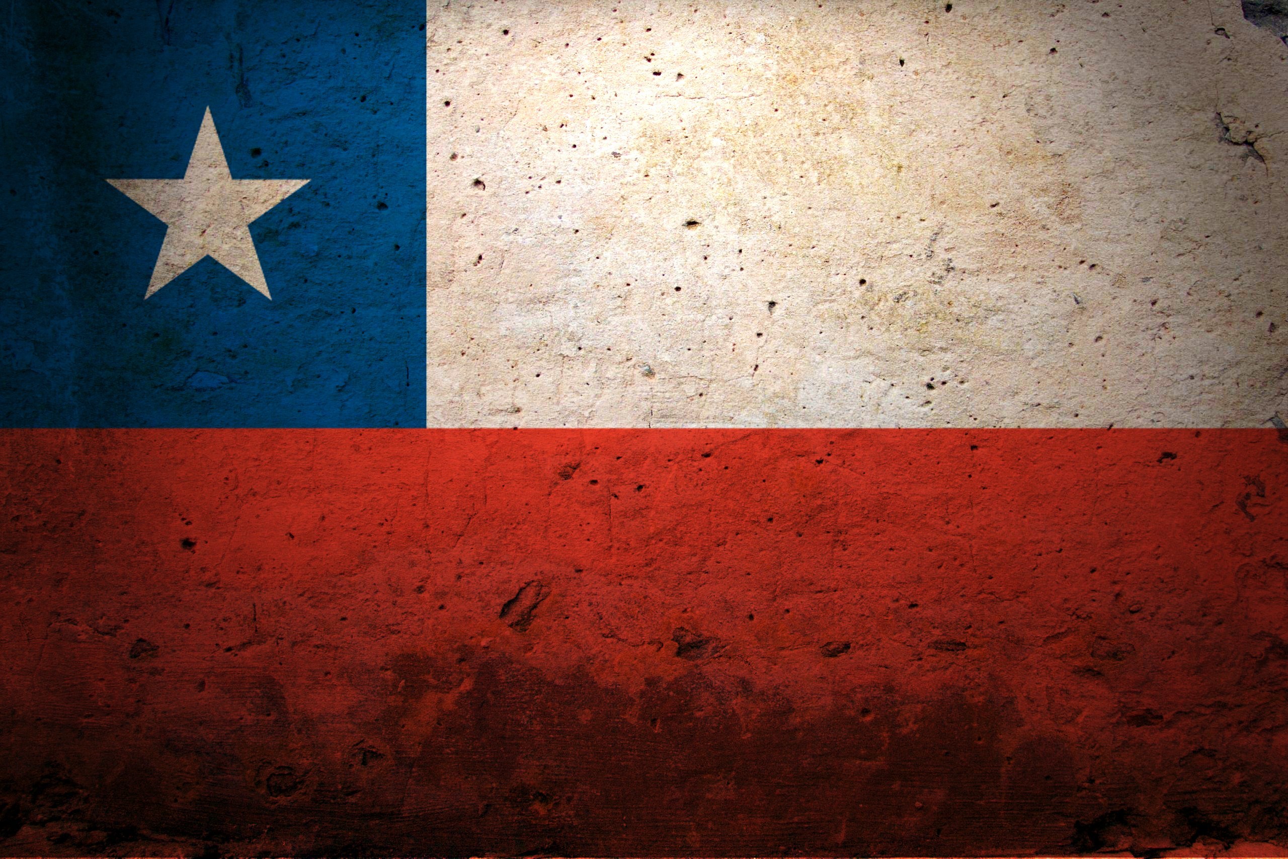 Chilean flag on textured wall