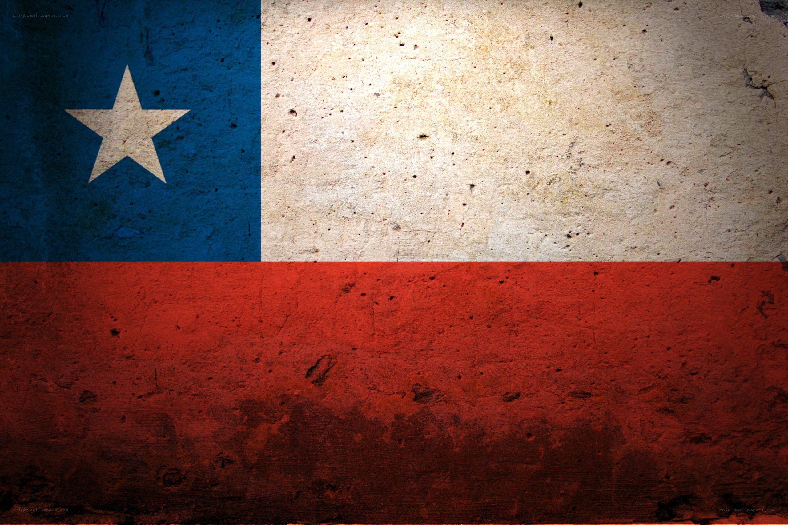 Chilean flag on textured wall