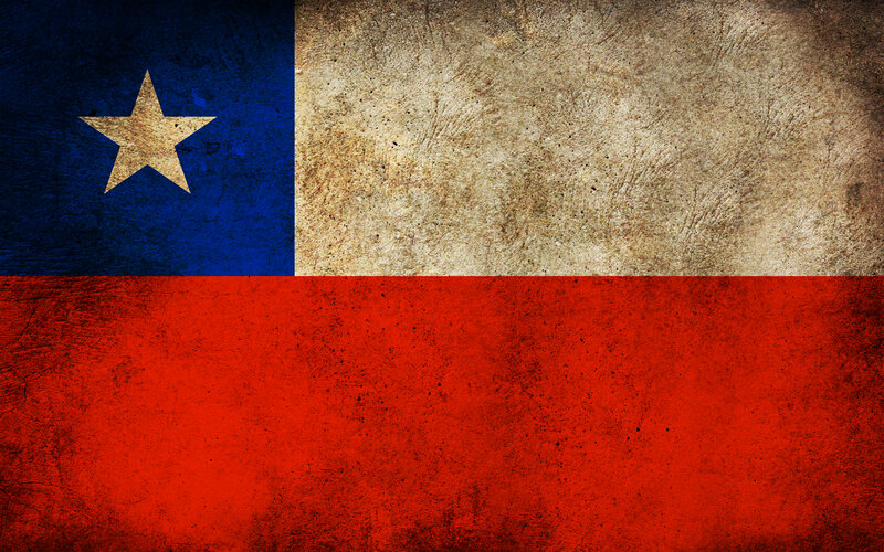 Chilean flag with distressed texture