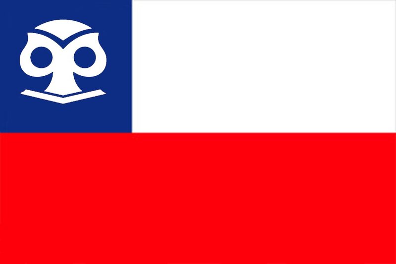 Chilean flag with owl emblem
