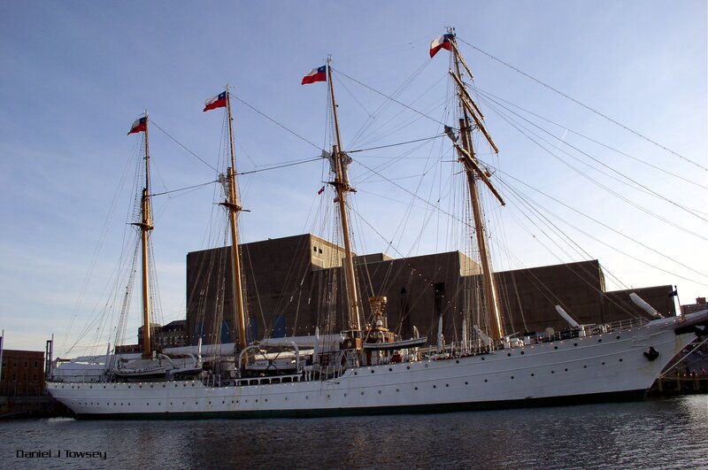 Chilean naval ship at dock