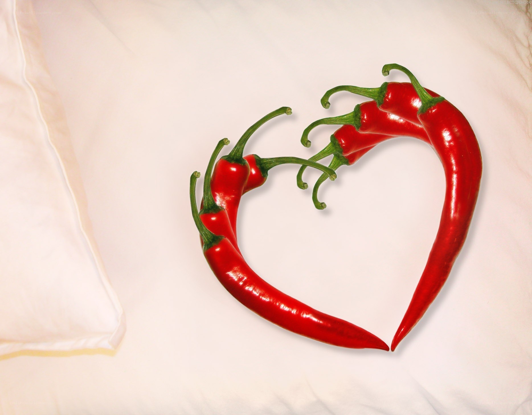 Chili peppers in heart shape