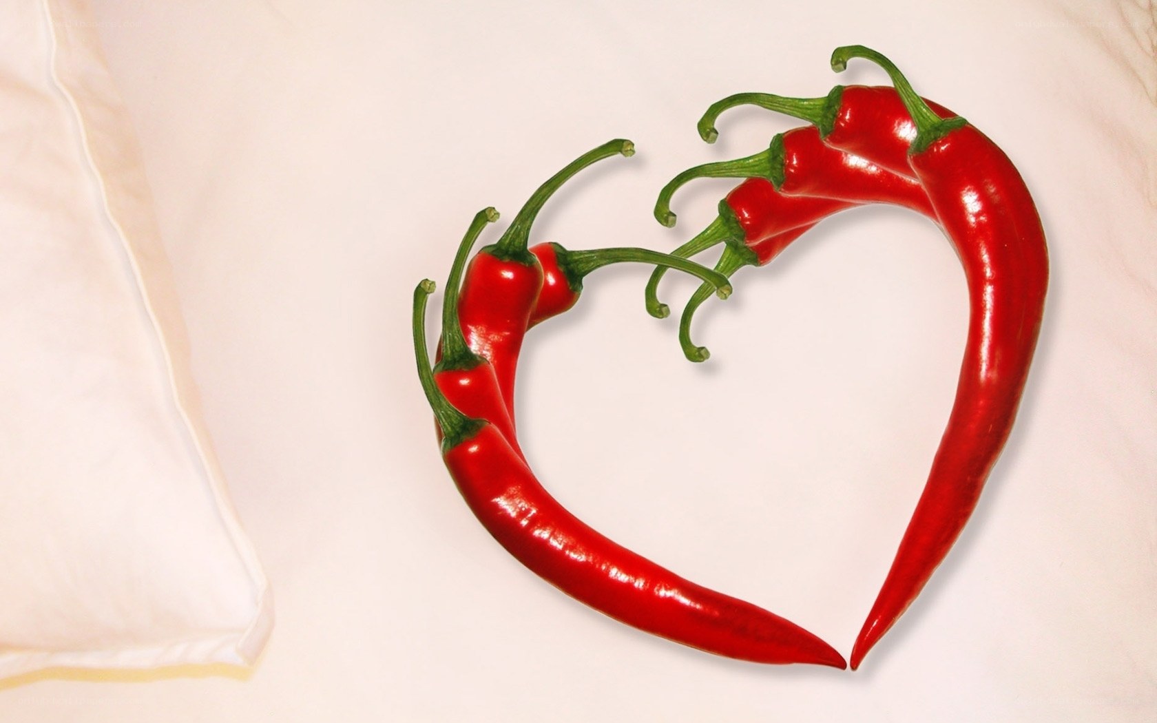Chili peppers in heart shape