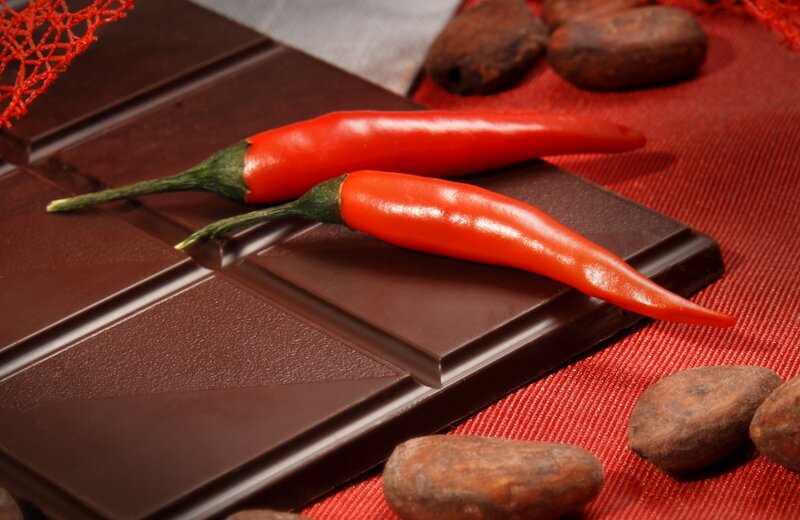 Chili Peppers on Chocolate