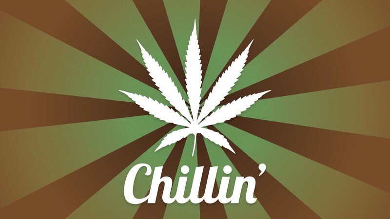 Chillin' with a cannabis leaf