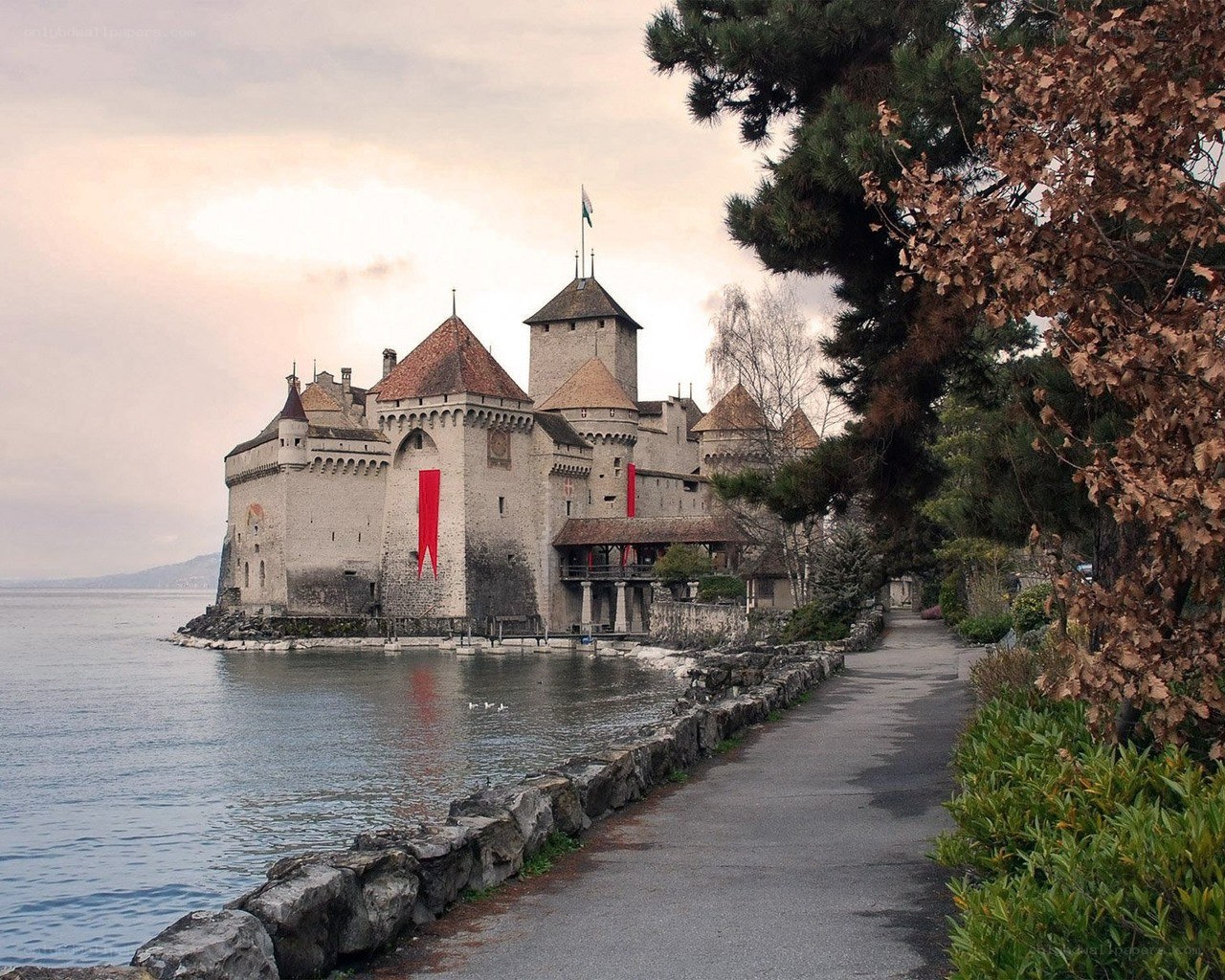 Chillon Castle by Lake Geneva