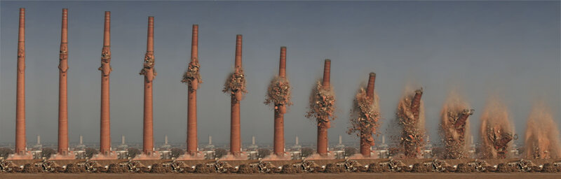 Chimney demolition sequence