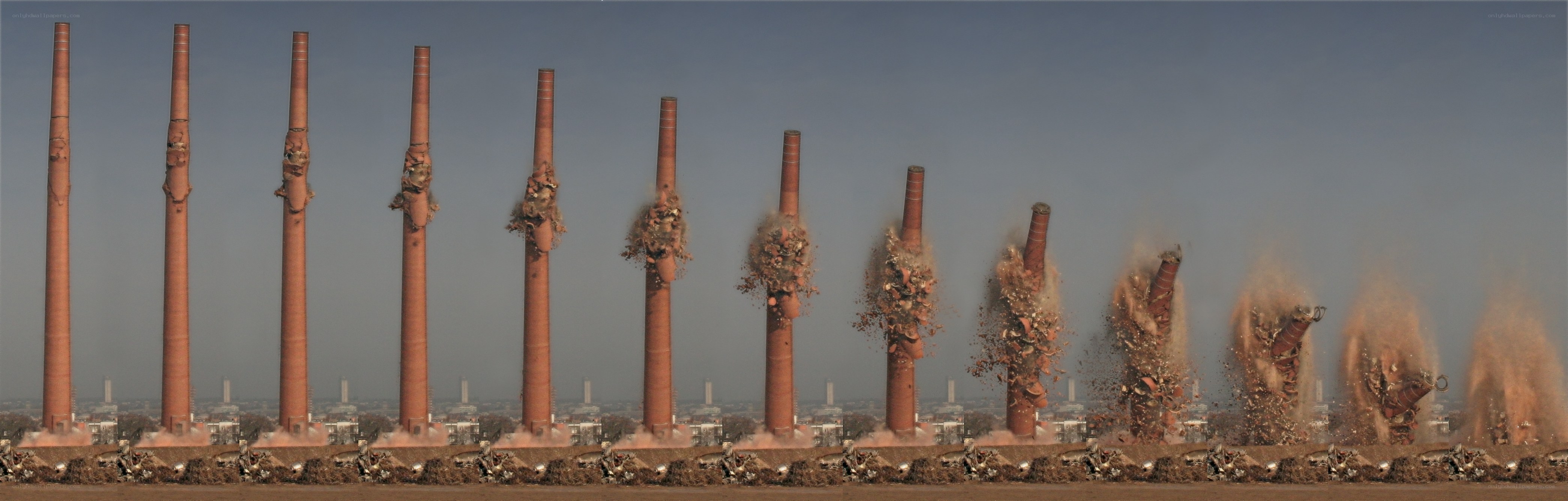 Chimney demolition sequence