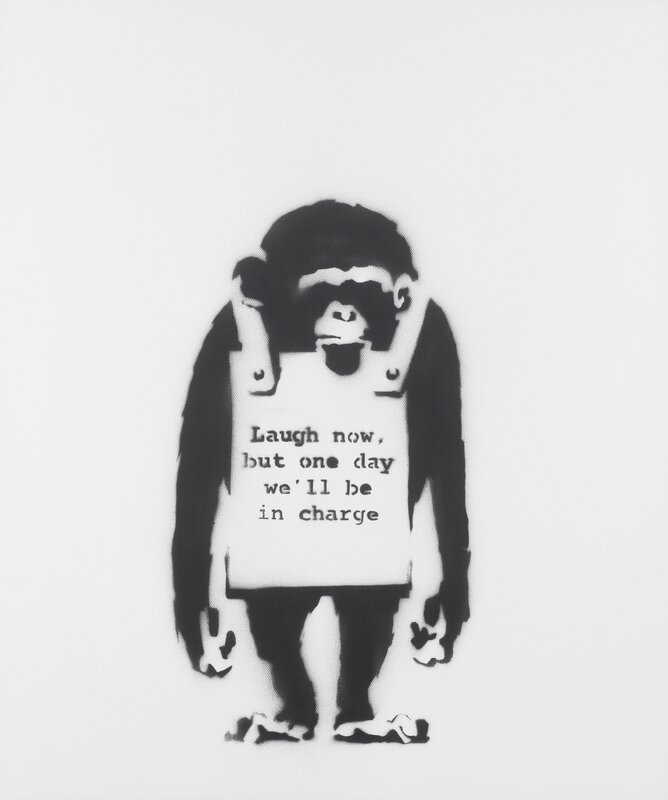 Chimp Holding Sign