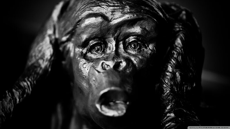 Chimpanzee Sculpture — Black