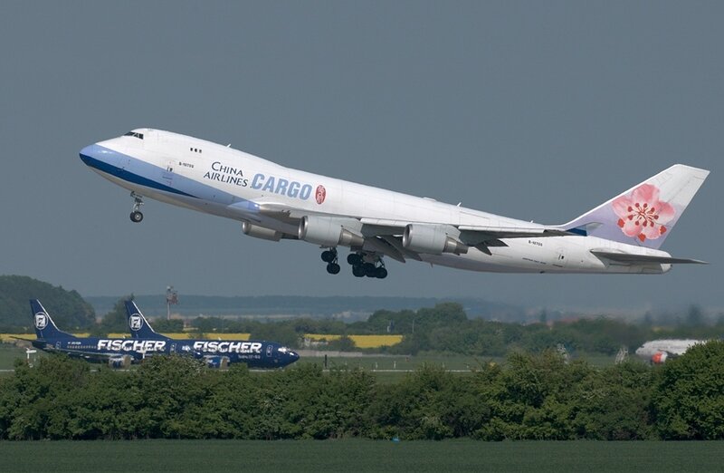 China Airlines Cargo Plane — White, Calm
