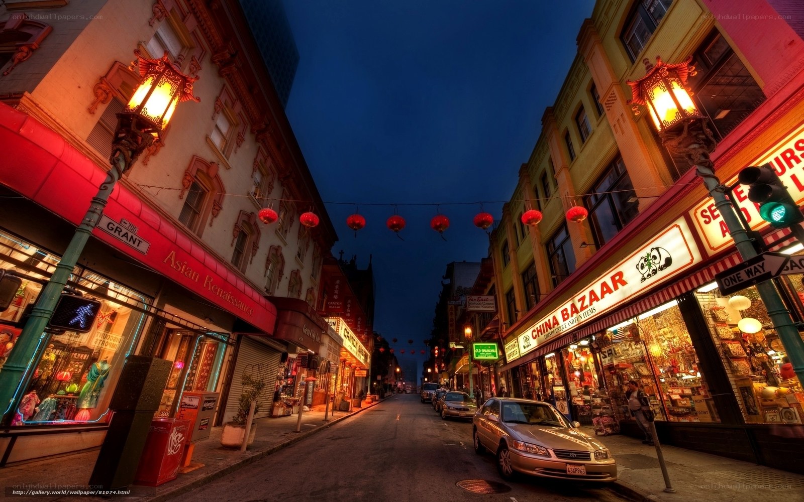 Chinatown street at dusk