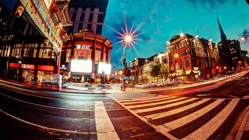 Chinatown street at night