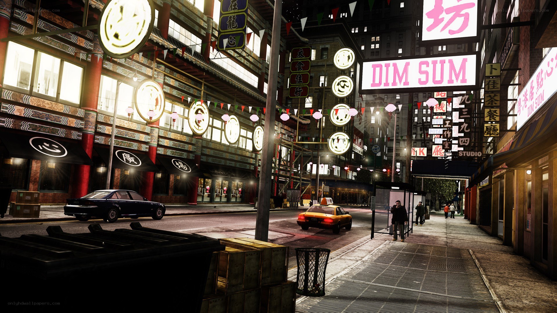 Chinatown street at night