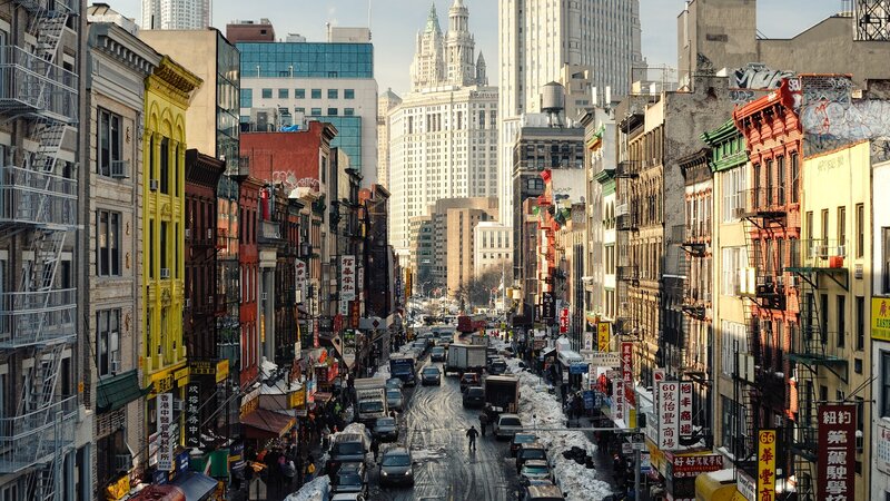 Chinatown street scene in New York