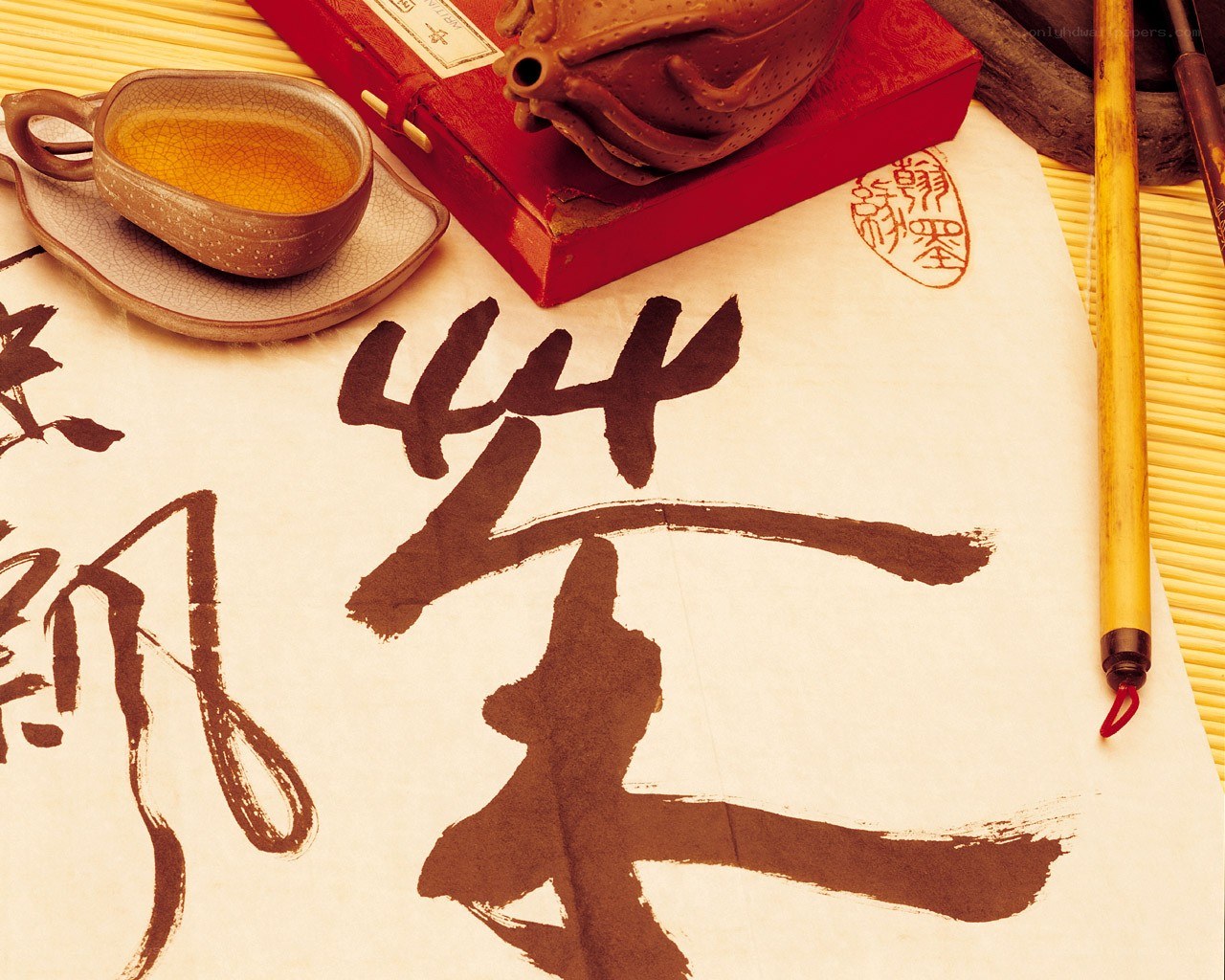 Chinese calligraphy and tea ceremony