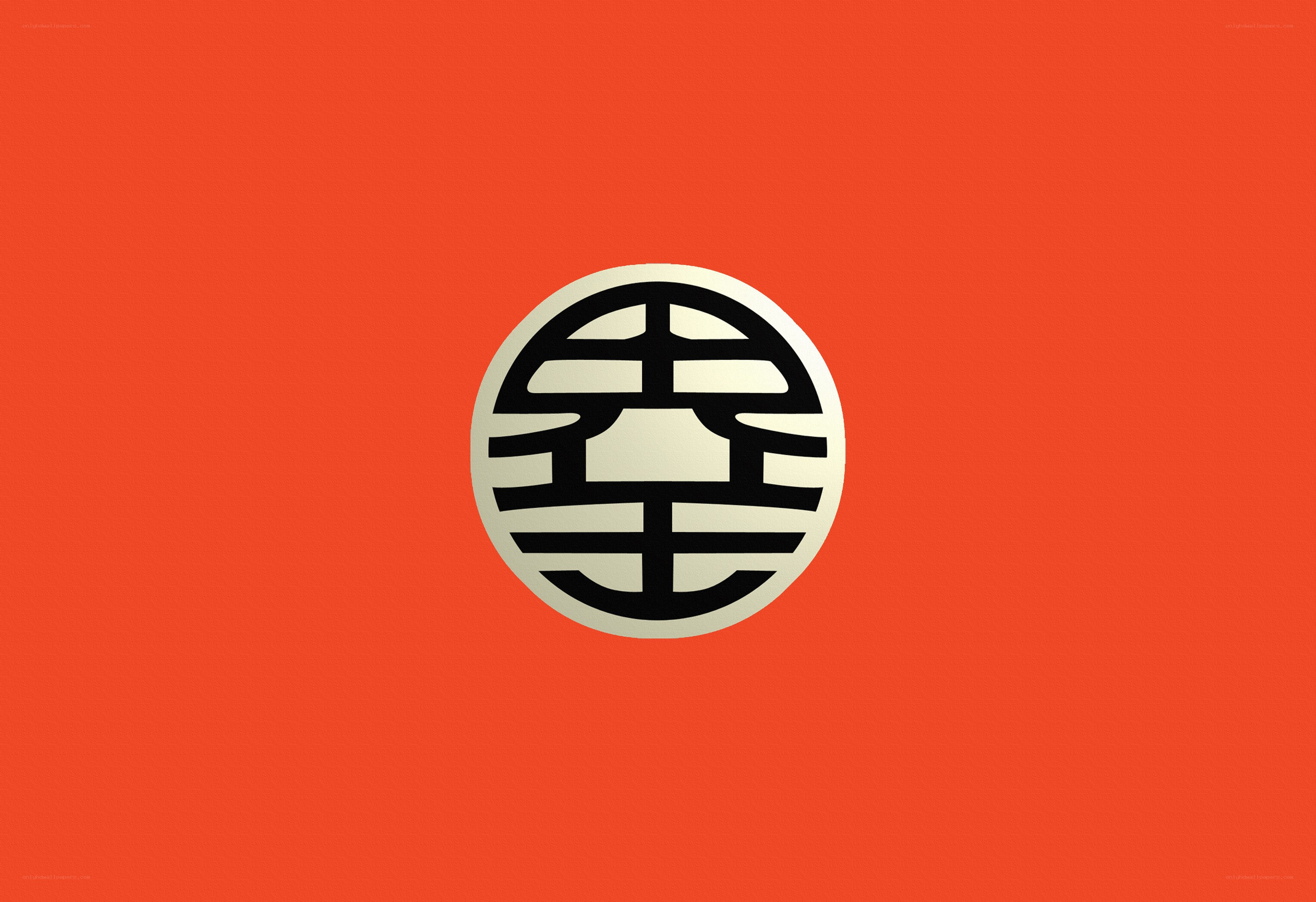 Chinese character in circle on red