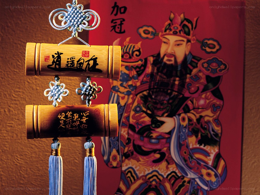 Chinese deity and decorative charms