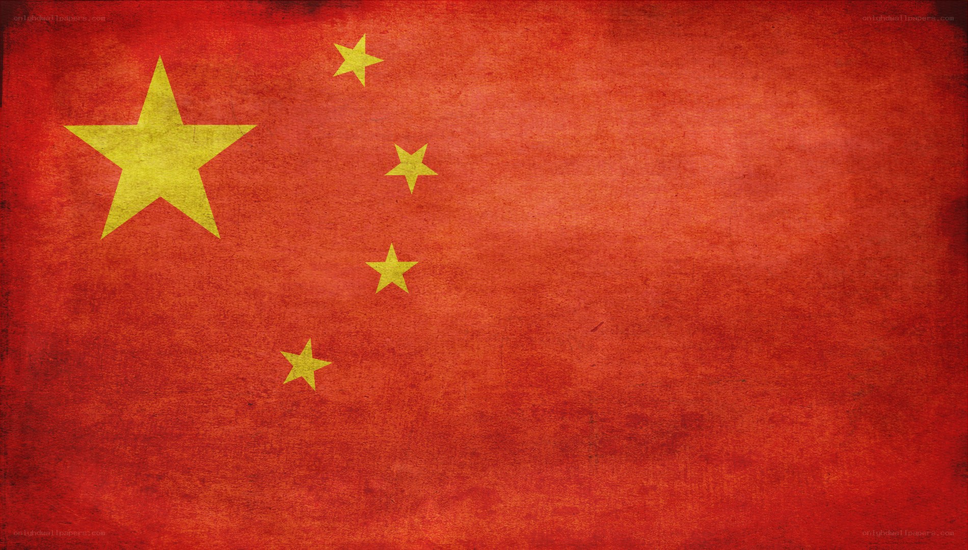 Chinese flag with distressed texture